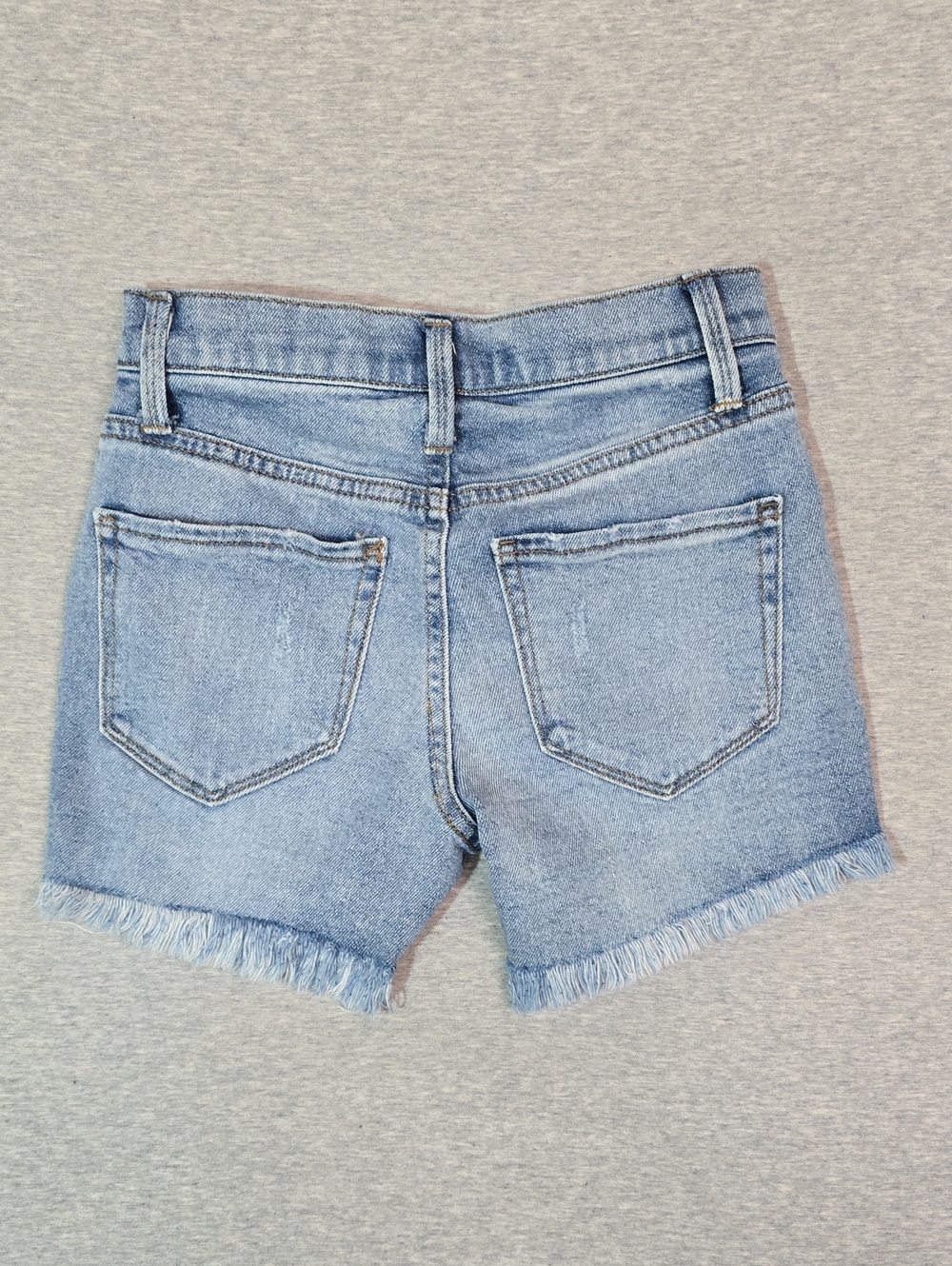 Women's‎ Mudd Flex stretch High Rise Distressed Shorty Shorts Size 0 Light Blue - Picture 2 of 11